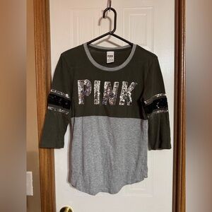 💚vs pink bling sequin tee Victoria secret